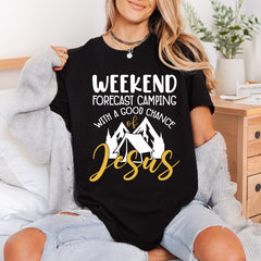 Weekend Forecast Camping Christian Christian Faith Ready to Press DTF Transfer for Dtf