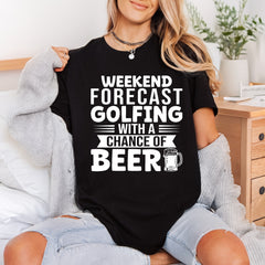 Weekend Forecast Golfing Beer Dad Funny Ready to Press DTF Transfer for Dtf