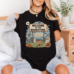 Welcome Bookstore Skeleton Halloween Halloween Ready to Press DTF Transfer for Dtf