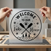 Welcome Lake House Rustic Rustic Camping Ready to Press DTF Transfer for Dtf