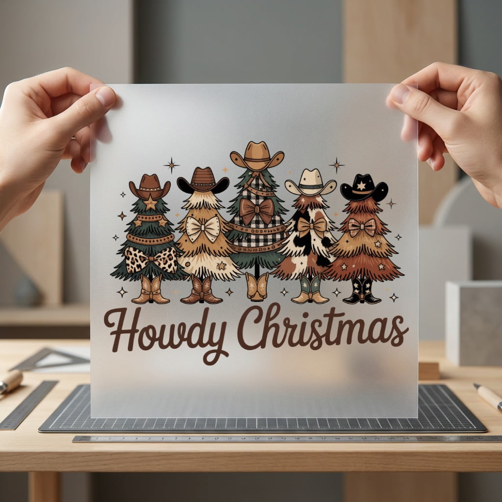 Western Christmas Tree Howdy Usa Christmas Ready to Press DTF Transfer for Dtf