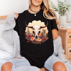 Western Floral Skull Boho Usa Boho Ready to Press DTF Transfer for Dtf
