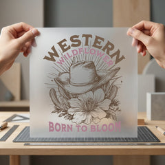 Western Wildflower Boho Cowgirl Usa Vintage Ready to Press DTF Transfer for Dtf