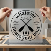 Whatever Floats Boat Nautical Vintage Retro Ready to Press DTF Transfer for Dtf