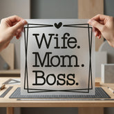 Wife Mom Boss Modern Mom Aesthetic Ready to Press DTF Transfer for Dtf