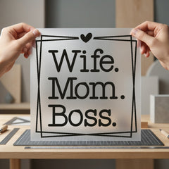Wife Mom Boss Modern Mom Aesthetic Ready to Press DTF Transfer for Dtf