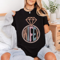 Wifey Diamond Ring Retro Vintage Retro Ready to Press DTF Transfer for Dtf