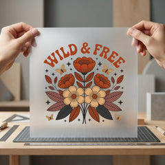 Wild Free Boho Floral Retro Boho Ready to Press DTF Transfer for Dtf
