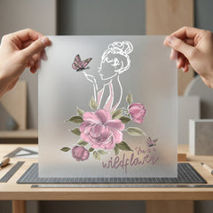 Wildflower Girl Butterfly Elegant Boho Aesthetic Ready to Press DTF Transfer for Dtf