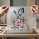 Wildflower Girl Butterfly Elegant Boho Aesthetic Ready to Press DTF Transfer for Dtf