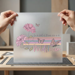 Wildflower Quote Butterflies Boho Spring Vintage Ready to Press DTF Transfer for Dtf