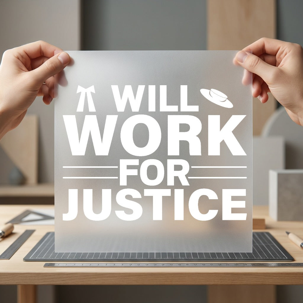 Will Work Justice Legal Aesthetic Ready to Press DTF Transfer for Dtf