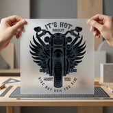 Winged Motorcycle Biker Style Vintage Retro Ready to Press DTF Transfer for Dtf