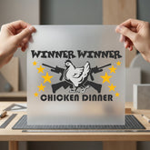 Winner Chicken Dinner Gaming Funny Sarcastic Ready to Press DTF Transfer for Dtf