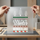 Winter Wonderland Snowflakes Trees Christmas Winter Ready to Press DTF Transfer for Dtf
