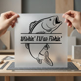Wishin Was Fishin Bass Dad Grandpa Ready to Press DTF Transfer for Dtf
