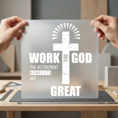 Work God Retirement Benefits Christian Faith Ready to Press DTF Transfer for Dtf