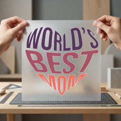 World Mom Heart Retro Mom Retro Ready to Press DTF Transfer for Dtf