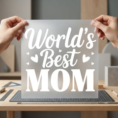 World Mom Hearts Script Mom Ready to Press DTF Transfer for Dtf