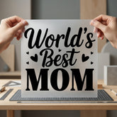 World Mom Hearts Script Mom Ready to Press DTF Transfer for Dtf