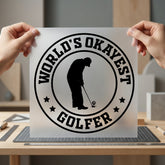 World Okayest Golfer Humorous Dad Funny Ready to Press DTF Transfer for Dtf