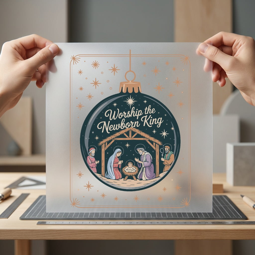 Worship Newborn King Nativity Christian Faith Ready to Press DTF Transfer for Dtf
