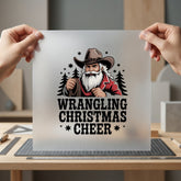 Wrangling Christmas Cheer Santa Usa Christmas Ready to Press DTF Transfer for Dtf