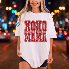 Xoxo Mama Red Rustic Valentine Mom Ready to Press DTF Transfer for Dtf