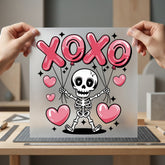 Xoxo Skeleton Love Valentine Halloween Valentine Ready to Press DTF Transfer for Dtf