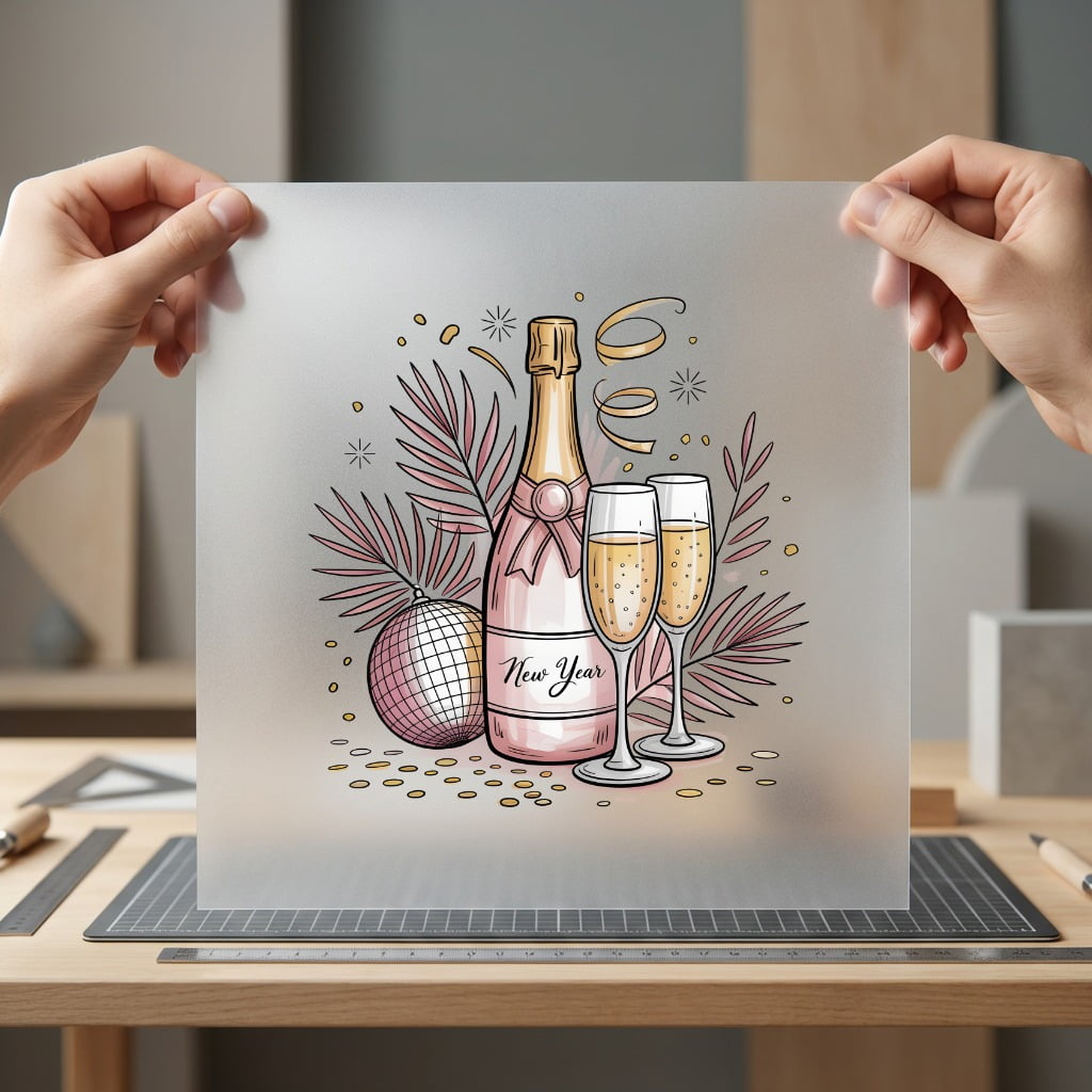 Year Champagne Toast Celebration Food & Drink Culture Collection Wine Culture Collection Ready to Press DTF Transfer for Dtf