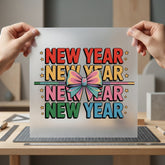 Year Retro Bow Diy Retro Aesthetic Ready to Press DTF Transfer for Dtf