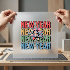 Year Retro Bow Vibrant Retro Aesthetic Ready to Press DTF Transfer for Dtf