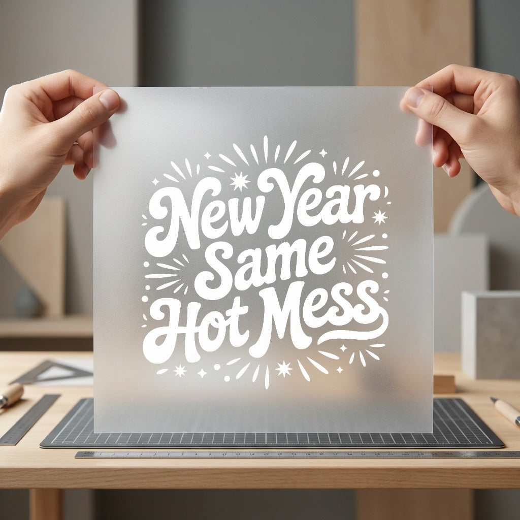 Year Same Hot Mess Christmas Mom Ready to Press DTF Transfer for Dtf
