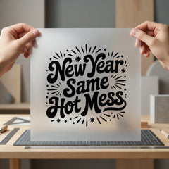 Year Same Hot Mess Christmas Mom Ready to Press DTF Transfer for Dtf