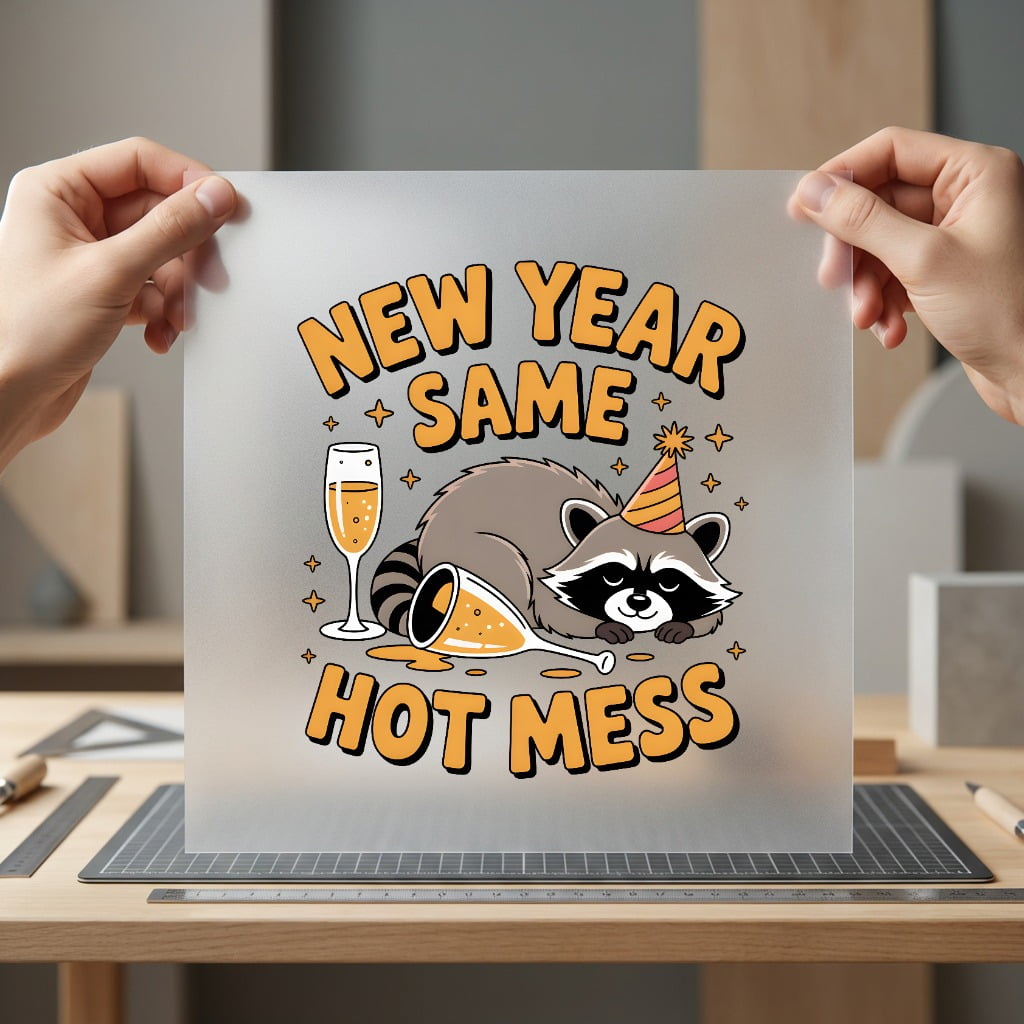 Year Same Hot Mess Funny Sarcastic Ready to Press DTF Transfer for Dtf