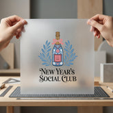 Year Social Club Champagne Christmas Ready to Press DTF Transfer for Dtf