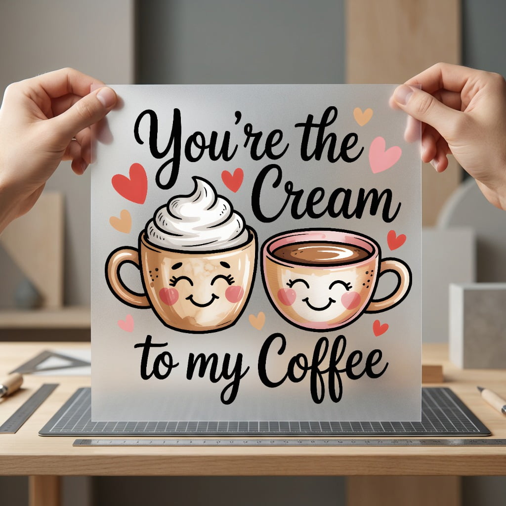 You Cream Coffee Couples Valentine Ready to Press DTF Transfer for Dtf
