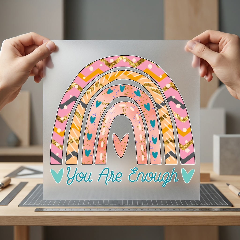 You Enough Rainbow Retro Boho Aesthetic Ready to Press DTF Transfer for Dtf