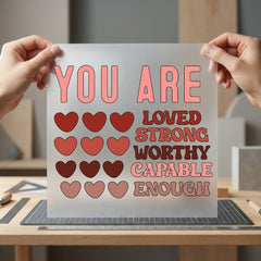 You Enough Retro Hearts Valentine Retro Ready to Press DTF Transfer for Dtf