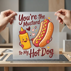 You Mustard Hot Dog Valentine Funny Ready to Press DTF Transfer for Dtf