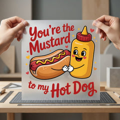 You Mustard Hot Dog Valentine Funny Ready to Press DTF Transfer for Dtf