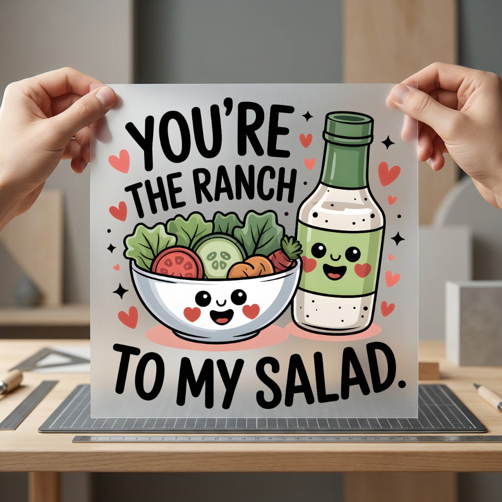 You Ranch Salad Cartoon Valentine Funny Ready to Press DTF Transfer for Dtf