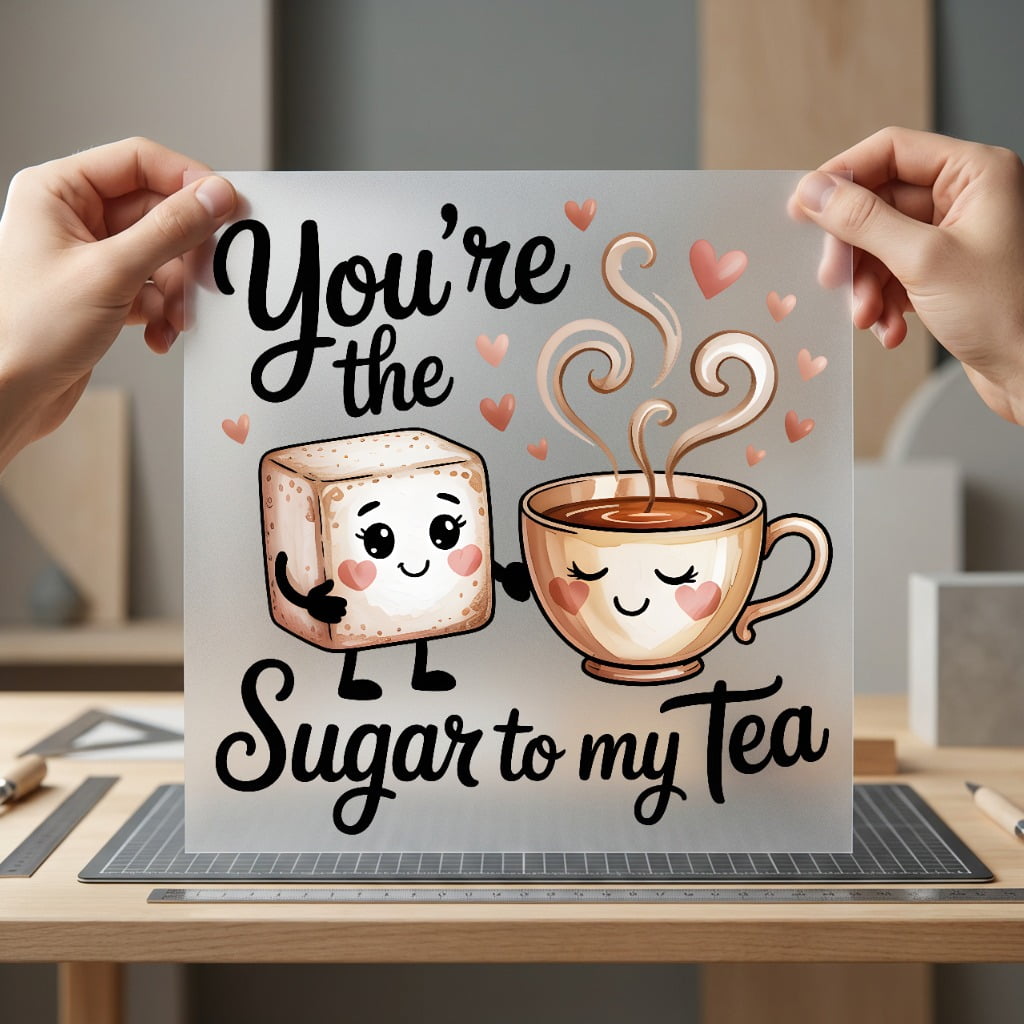 You Sugar Tea Kawaii Valentine Ready to Press DTF Transfer for Dtf
