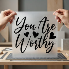 You Worthy Hearts Motivational Good Vibes Collection Affirmations Collection Ready to Press DTF Transfer for Dtf