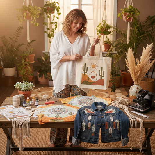 Embrace the Boho Aesthetic: DIY Fashion with DTF Transfers