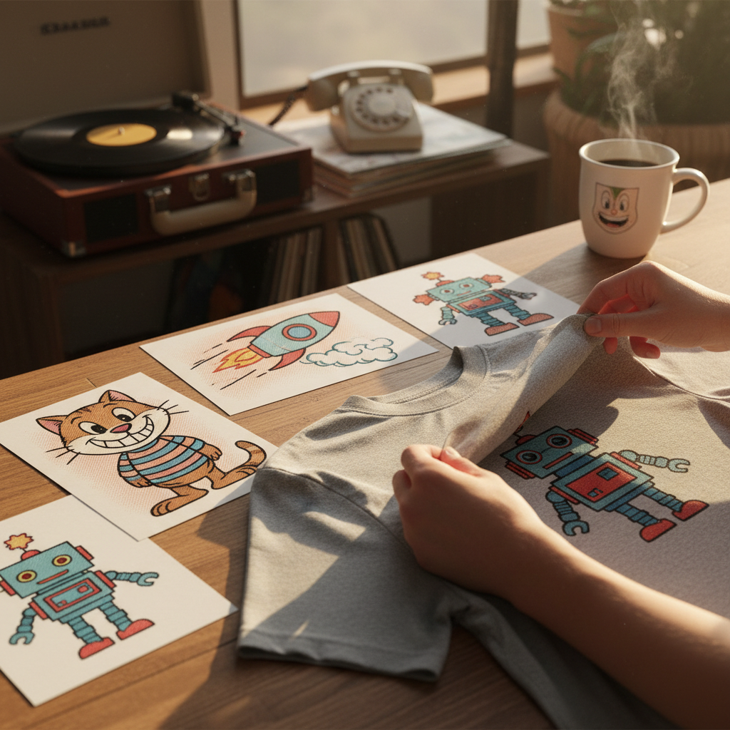 Relive the Magic with Retro Cartoon Style DTF Transfers