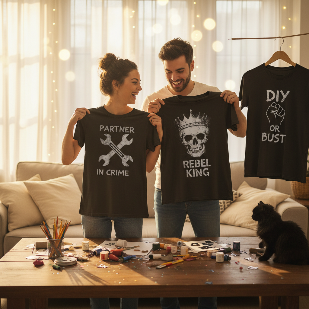 Relationship Humor: DIY Tees for Couples and Rebels