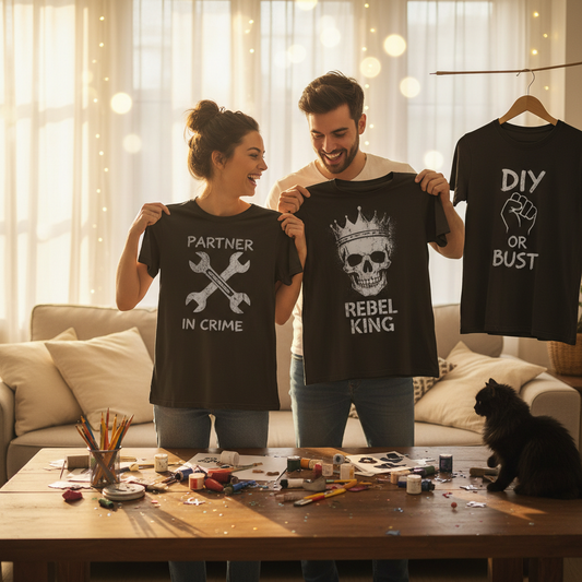 Relationship Humor: DIY Tees for Couples and Rebels