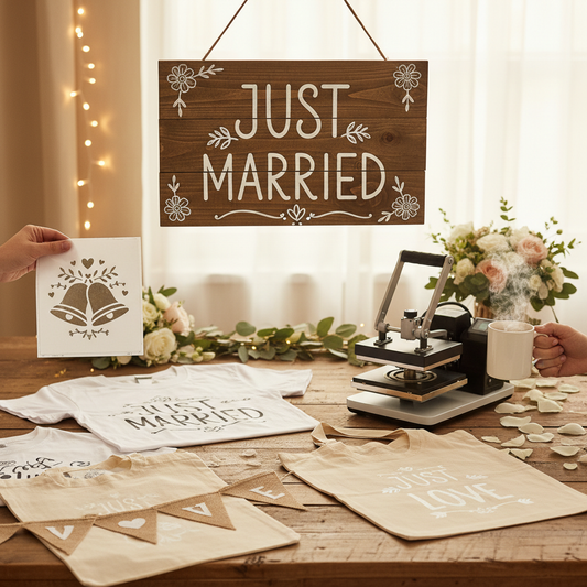 DIY Wedding Magic with Just Married Vibes DTF Transfers