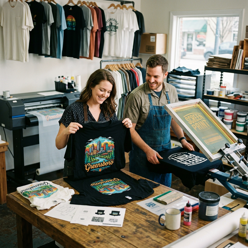 Greensboro Custom T-Shirts: DTF vs. Screen Printing Guide